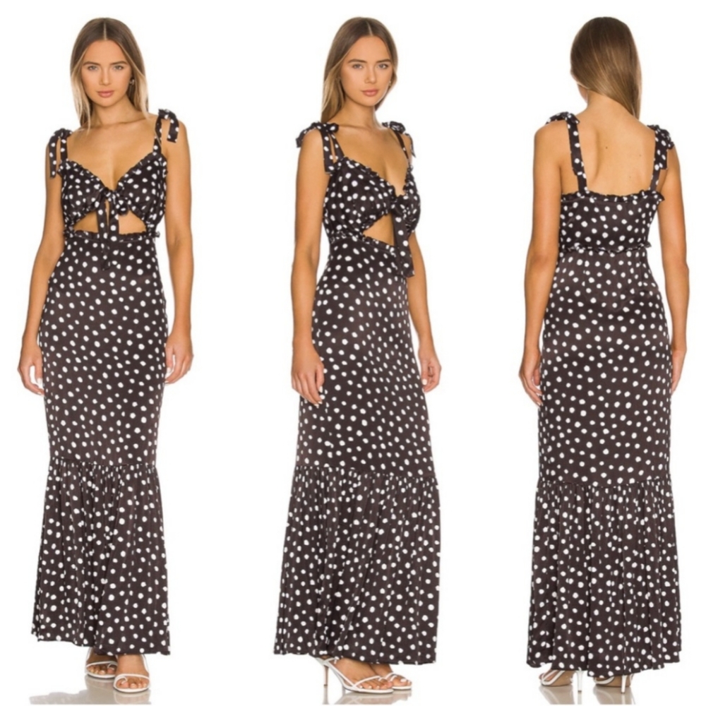 Majorelle Fiammetta Maxi Dress in Black & White Dot